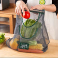 Reusable storage bags kitchen hanging mesh bag home fruit and vegetable storage net bag for ginger garlic potatoes onions