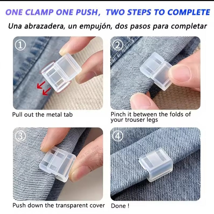 4-10 pcs invisible leg shortening clip,non-slip pants edge clip,quick fix Hem clip,hidden pants adjuster.